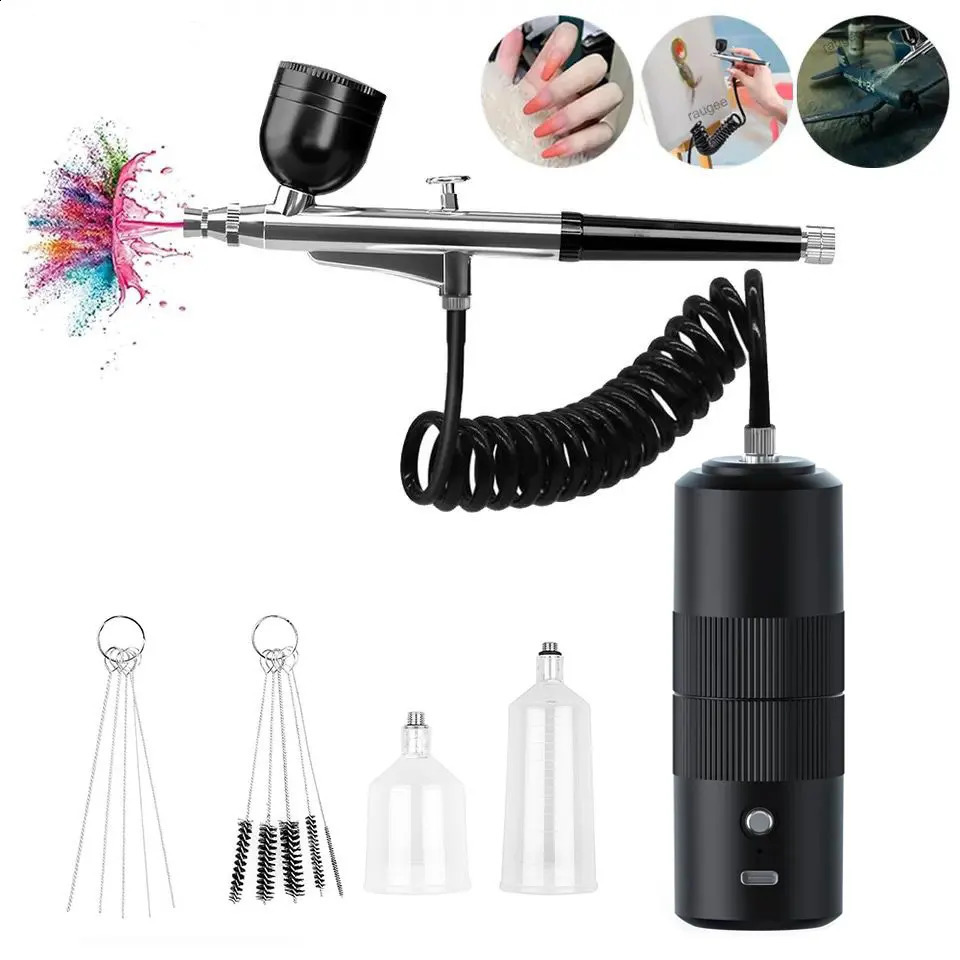 Airbrush Nail with Compressor Portable Air Brush with Compressor For Nails Art Cake Painting Craft Airbrush Nail Art Compressor 250409