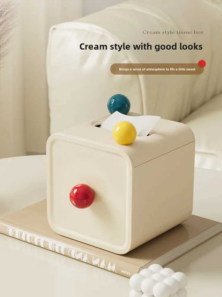 Creative Cr Sle Tissue Box Roll Paper Towel Storage Holder Desktop Living Ro Dining Table Dered Tissue Organizer Y251112