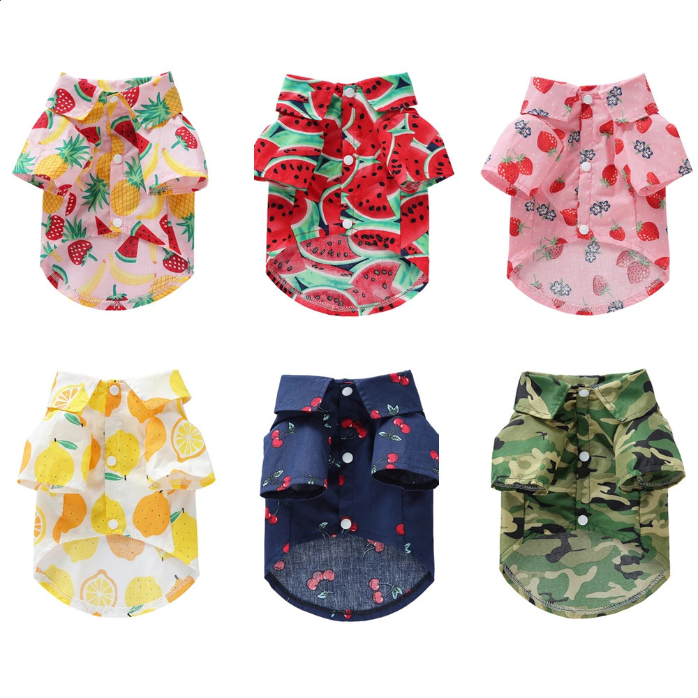 Fruit Printed Dog Shirts Pet Clothes For Dog T-shirt Thin Coat Jacket Puppy Cat Clothing for Small Dogs Poodle Schnauzer Outfits 250407