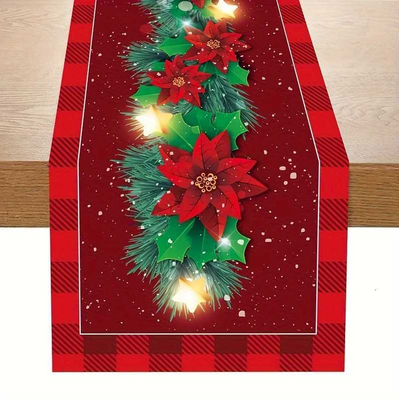 Christmas VIKAMA Christmas Table Runner Festive Gathering Theme Restaurant Kitchen Decor Tablecloth Table Top Ornamental Decoration Y251113
