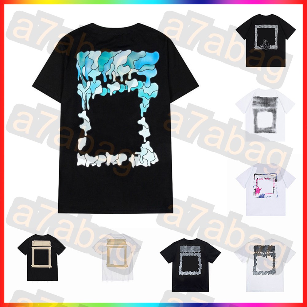 2025 Fashion mens off white tshirt new colors summer womens designers tshirts loose oversized tees brands tops casual T shirt luxurys clothings off white