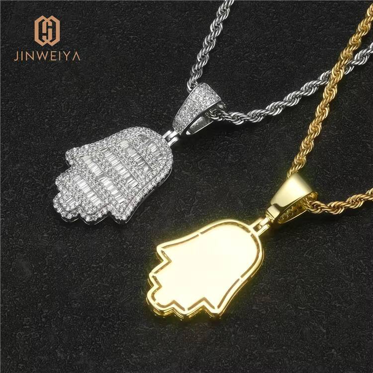 Wholesale Price Men Trendy Copper Iced Out New Pendants for Necklace Custom Hand Chains