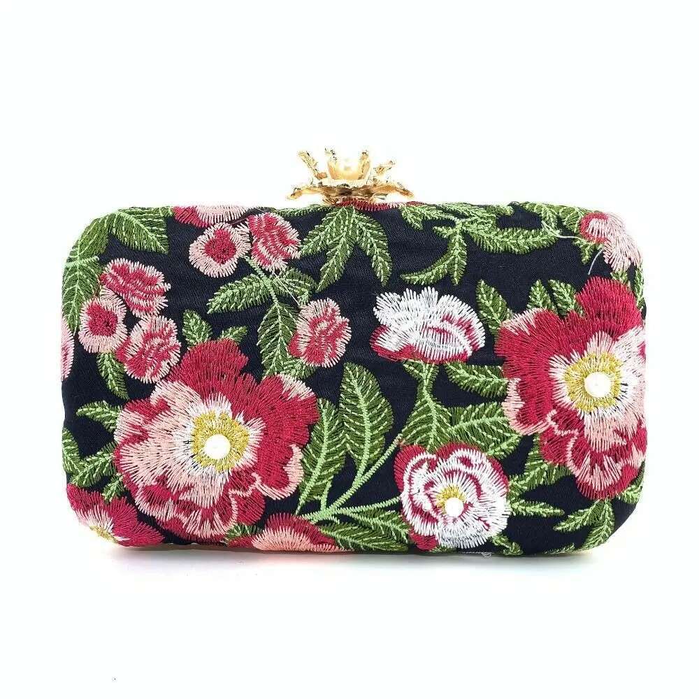 Vintage Evening Small Shell Bags Chain Women Shoulder Crossbody Bag Embroidery Women's Handbags Purses
