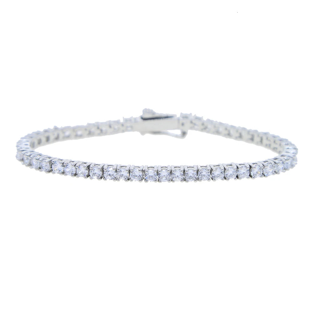 Opened Heart Charm Bracelet Iced Out Bling Gold Silver Color 3MM CZ Tennis Chain Bracelet For Women Jewelry 251110