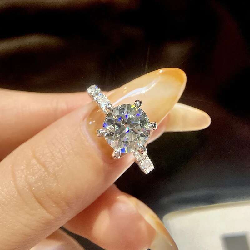 GRA Shiny 3CT Certified Pure Moissanite Diamond Wedding Rings For Women Gift Real 925 Sterling Silver Top Quality Fine Jewelry