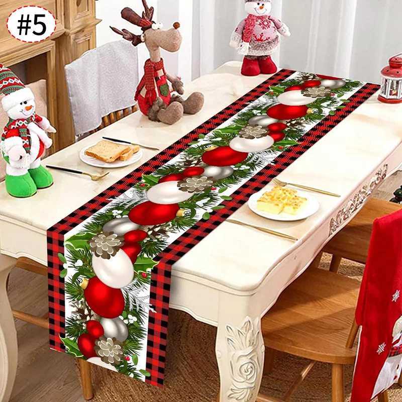 Christmas Christmas Table Runner Christmas Decorations Cute Cartoon Santa Claus Gingerbread Man Table Cover New Years Decor Tablecloth Y251113