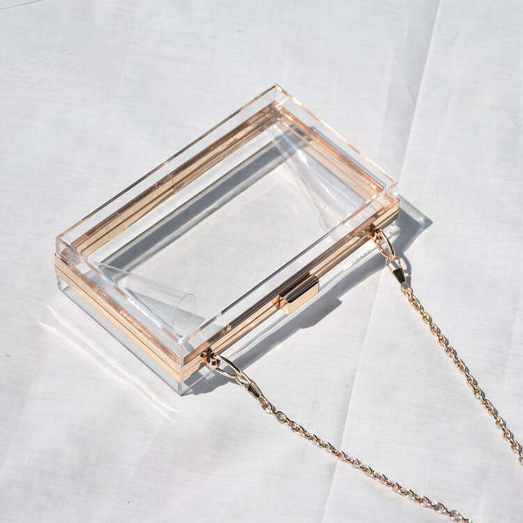 Acrylic Transparent Box Women's Handheld Dinner One Shoulder Small Square Cross Body Chain Bag