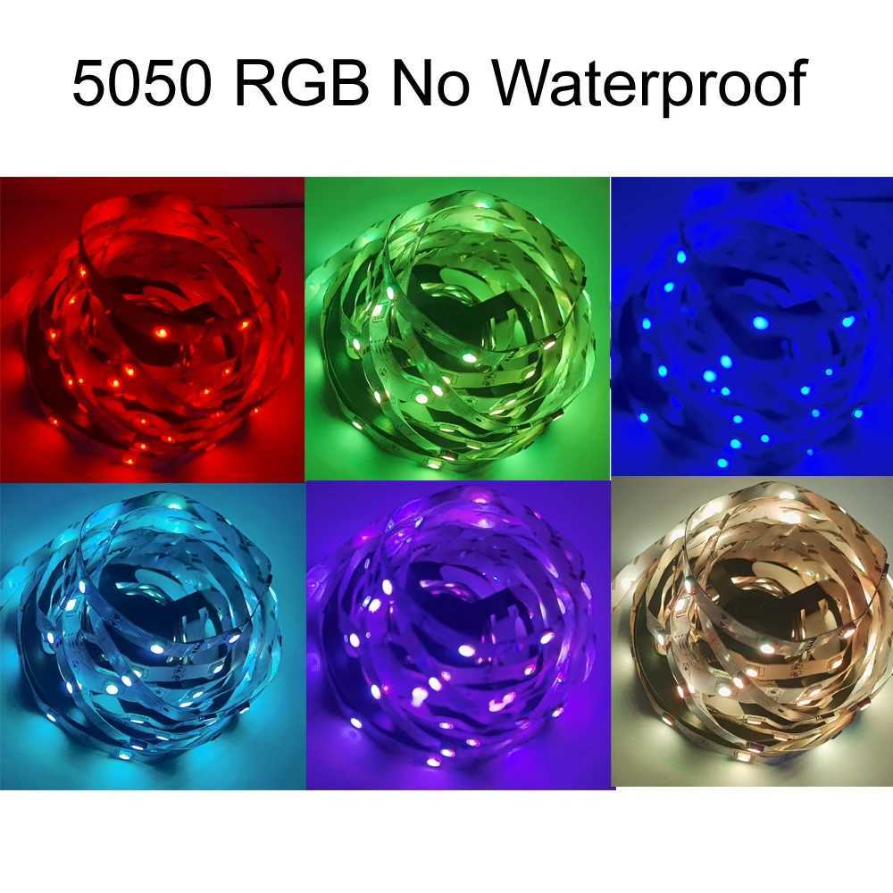 5V 12V 24V RGB LED Strip Light Waterproof 5050 5M Flexible RGB Led Strip Light 5 12 24 V Tape Led Strip lamp Tv Backlight Ribbon W251112
