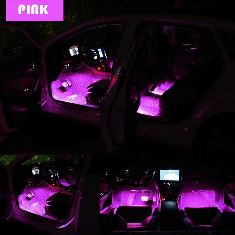 22cm Car Neon Light Foot Light LED Interior Decoration Backlight Cigarette Lighter USB Atmosphere Lamp Vehicle Accessories W251112