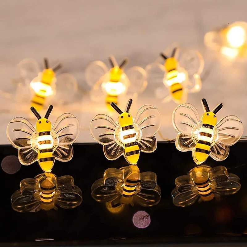 3/1M LED Bee Lights String Battery Powered Outdoor Waterproof Fairy Garland Lamp For Festival Christmas Garden Bedroom Decor M251113