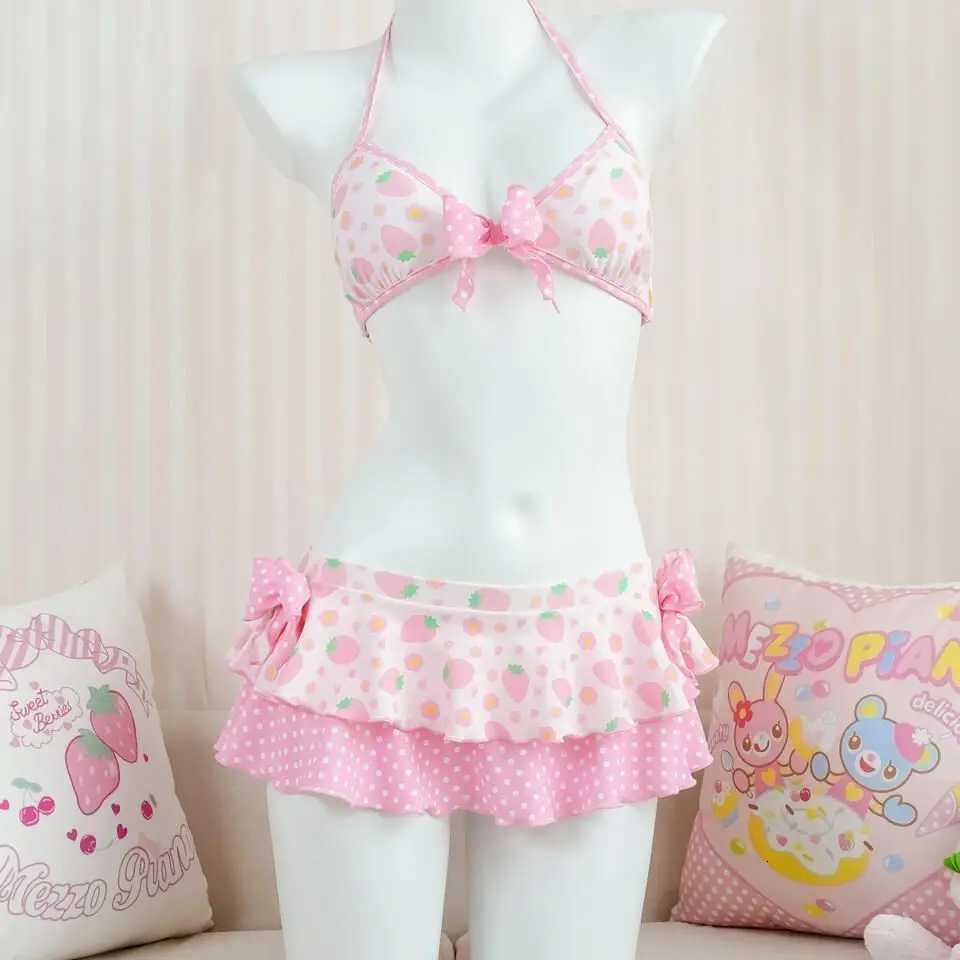 Y2k Summer Cute Pink Sweet Patchwork Sets Cute Bow Design Sexy Lace-up Style Bikini Swimsuit Beach Vaction Clothes 2025 NewW251113