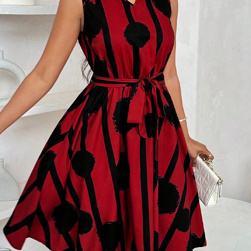 Womens clothing 2025 summer new style dress belt vest A-line skirt for women