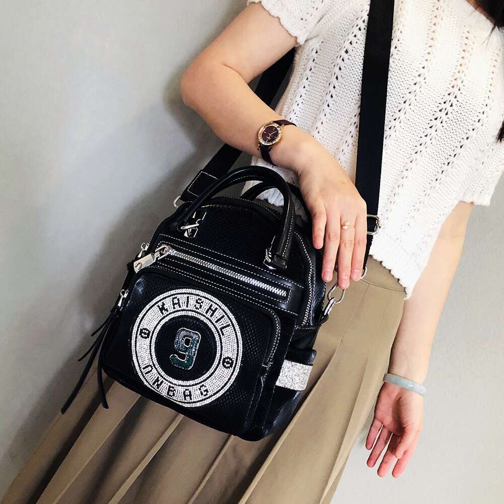 Backpack New Versatile Handbag Fashionable One Shoulder Large with Diamond Inlaid Women's Multi use Backpack Crossbody Bag