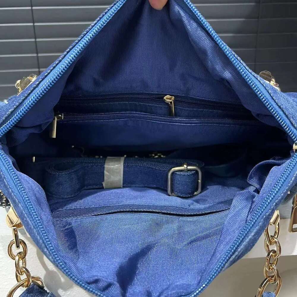Women's Fashion Denim Handbag Large Capacity Gradient Dia Square Shoulder Crossbody Bag