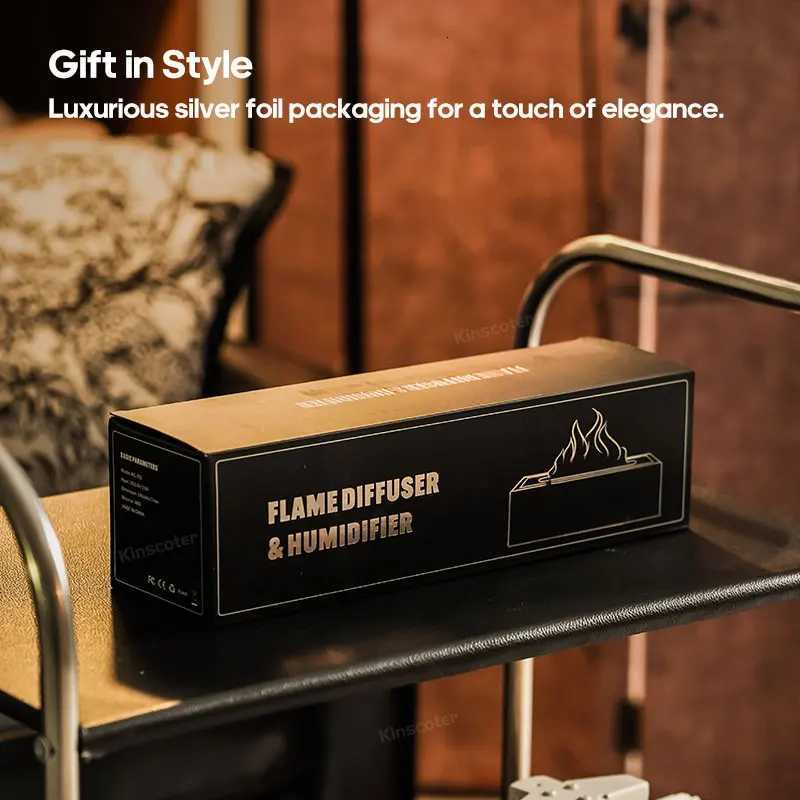 KINSCOTER Flame Aroma Diffuser Air Humidifier Ultrasonic Cool Mist Maker Fogger LED Essential Oil Lamp Restic Fire Difusor Y251113