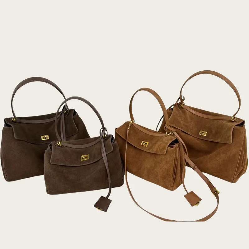 New Autumn And Winter Genuine Suede Leather Tote Bag, Women's Handbag Casual Shoulder Crossbody Bag