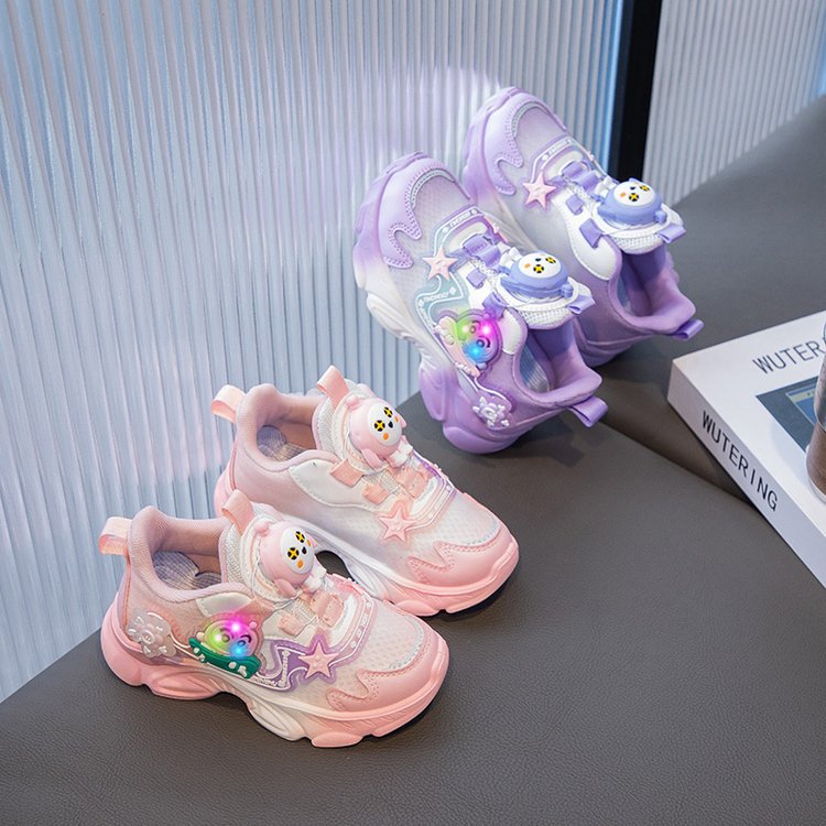 designer shoes 2025 Girls' shoes autumn style girls' dad shoes children's internet celebrity luminous shoes big kids' sneakers wit