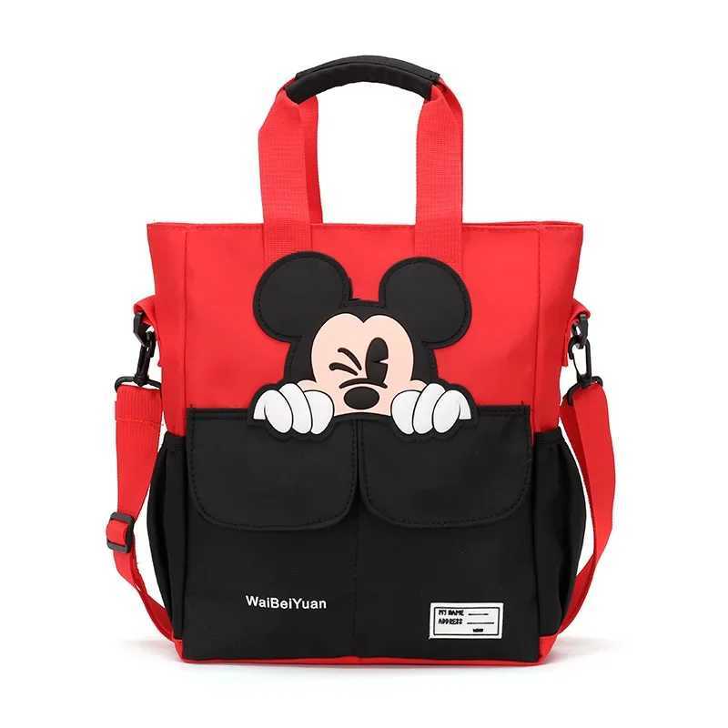 Disney 2025 New Disney Mickey Cartoon Printed Childrens Tutorial Bag Primary School Handbag Large Capacity Shoulder Messenger BagXJ250412