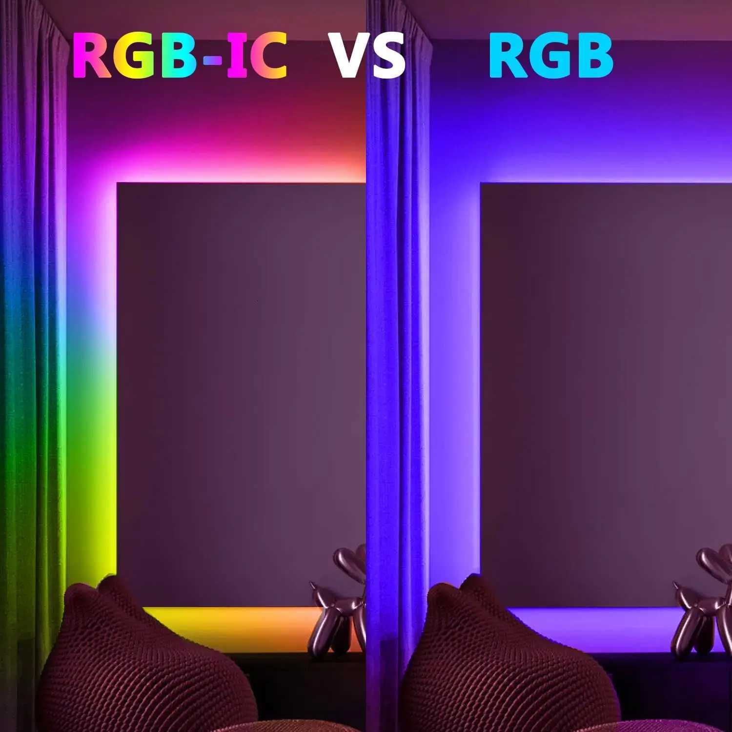 Tuya Smart WIFI RGBIC LED Strip Light Tape Addressable WS2811 IC Flexible RGB Neon LED Light USB APP Control for Alexa Google W251112