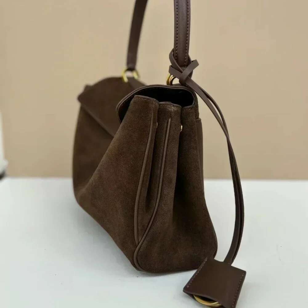Motingsome Women Suede Leather Bag Gold Buckle Handbag And Purses Designer Bags Fashion Lady Trend Satchel 2024 New