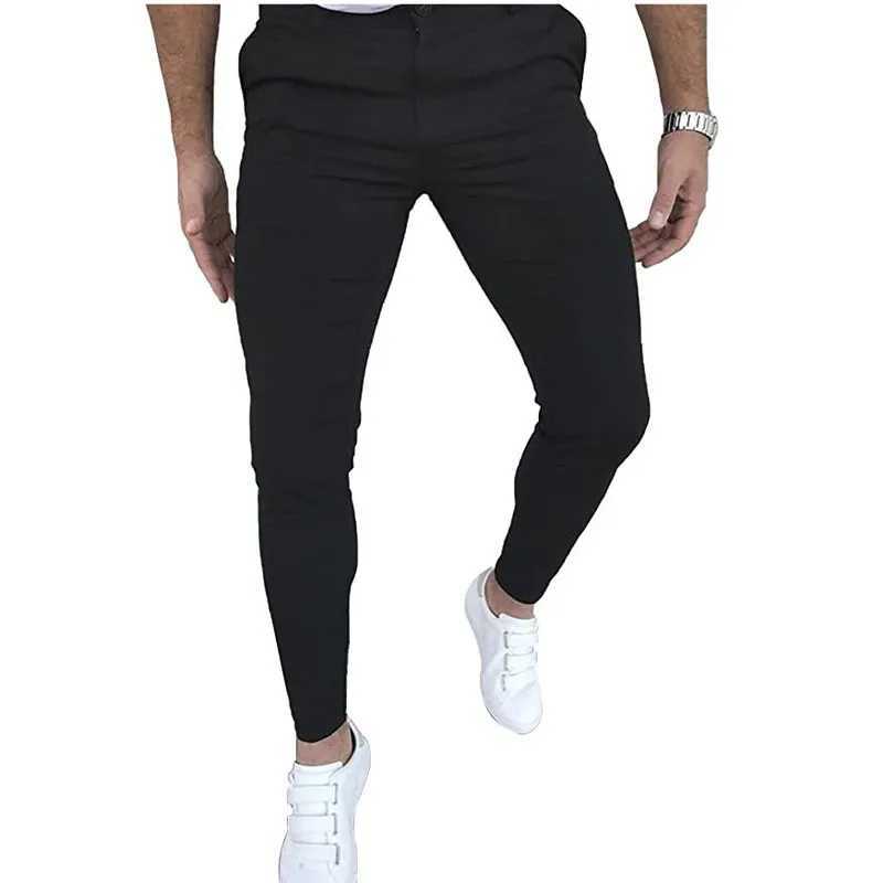 2025 new spring mens pencil pants fashion plain weave Trouser mens ultra-thin fit business clothes young mens tight pants MY908XJ250412