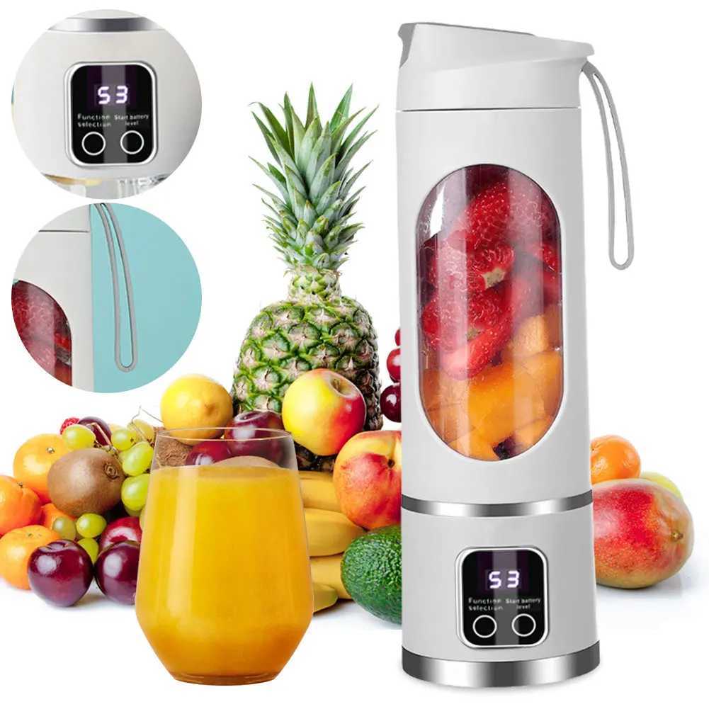 450ml Portable Juicer Electric Juicer Cup USB Rechargeable Mini Electric Juicer with 8 Blades for Home Office Travel C251113