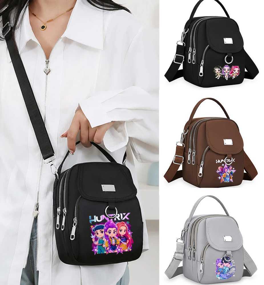 KPop Demon Hunters Durable Oxford Women Mini Bag 3 Layers Shoulder Bag Girls Shopping Phone Bag Lightweight Handbag Z251111