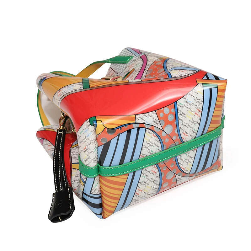 CHHC New Handbag Large Capacity Women's TPU Bucket English Printing Creative Color Contrast Design Bag