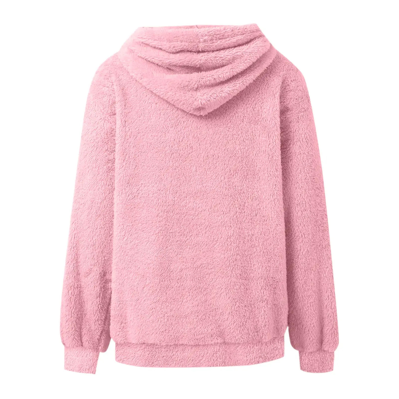Pink Hooded Sweatshirt Unisex Tops Fashionable Casual Solid Color Long Sleeves Pockets Can Hold Pets Cats 251113