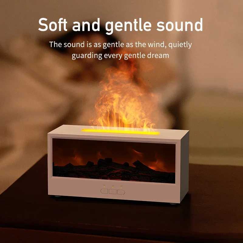 Creative Fireplace Air Humidifier Dynamic Flame Fireplace Aromatherapy Diffuser with Timer Remote Control Essential Oil Diffuser Y251113