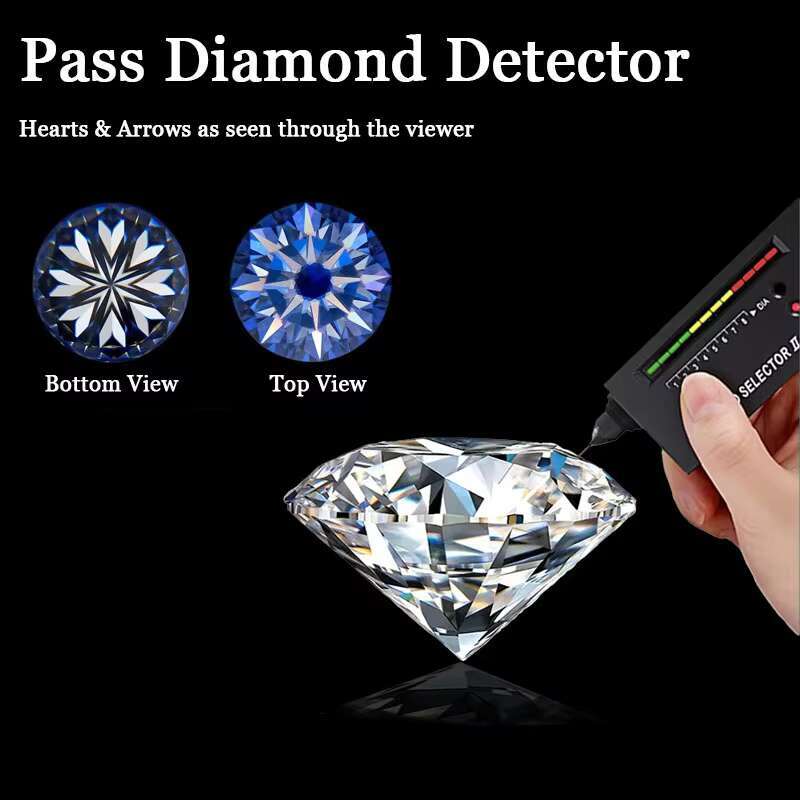 Fashion Jewelry Moissanite Eternity Wedding Ring Set VVS Round Shape Diamond S925 Sterling Silver for Women Wedding Engagement