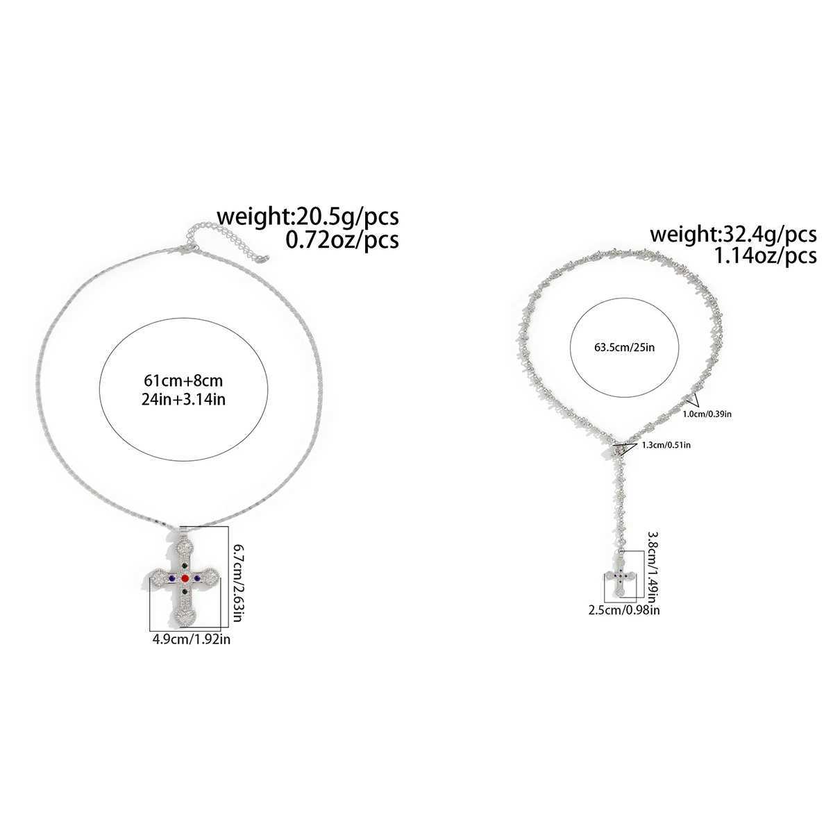 Ingemark Luxury Rhinestone Imitation Pearl Beads Chain Necklace Women Wed Bridal Vintage Jesus Cross Pendant Choker Y2K Jewelry Z250412