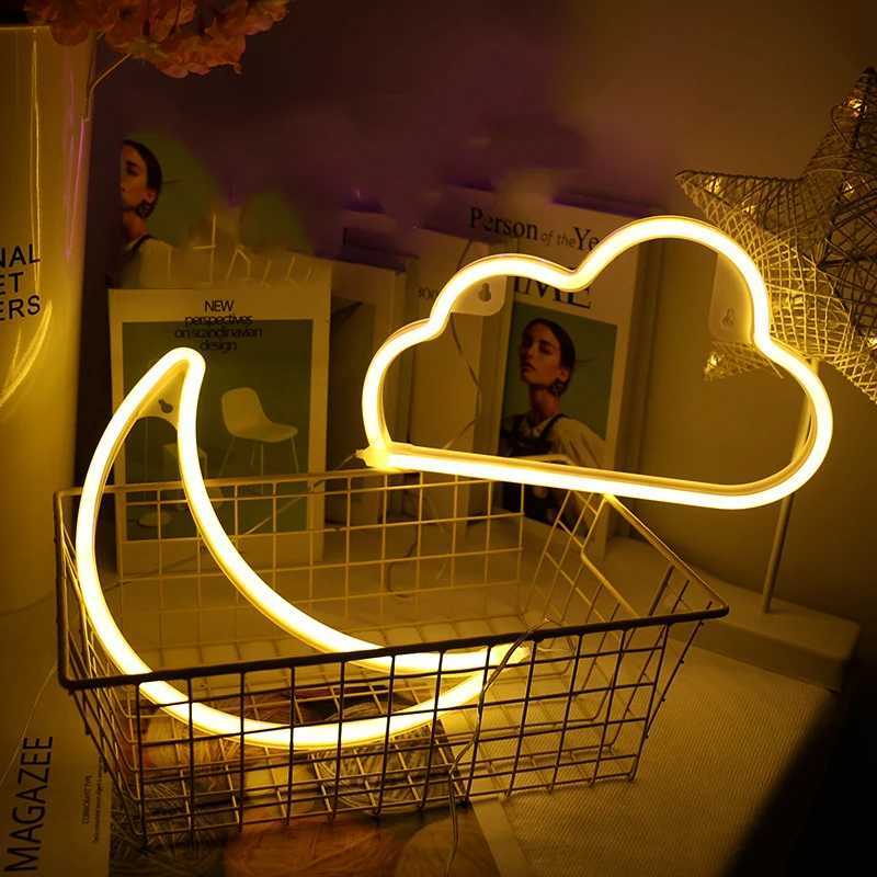 Star Cloud Moon Neon Light Sign Lamp USB LED Night Lights Decoration for Home Wedding Bar Business Party Xmas Gifts Neon Lamp M251113