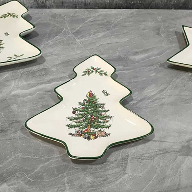 Christmas Christmas Tree Plate Star Bowl Fruit Snack Tray Home Decoration Accessories Dinner Cake Sales Restaurant Supplies noel vaisselle Y251113