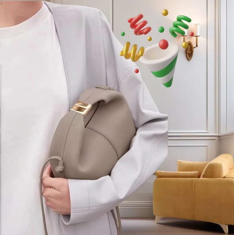 French Leather Crossbody Women - Convertible Bento Work Purse, Detachable Chain Commuter Bag With Dumpg Shape Design