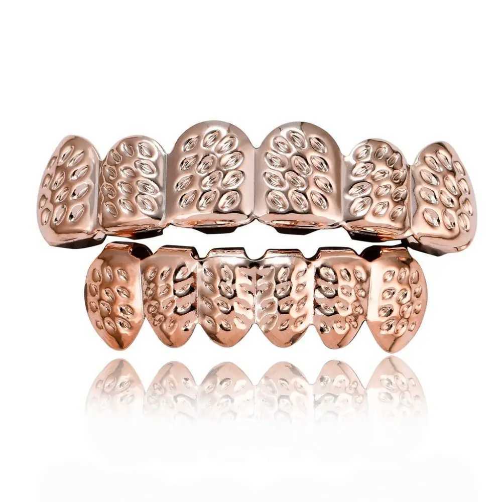 Fashion gold and silver hip-hop teeth Grilz top oral metal galvanized dental bracket dental jewelry makeupXJ250412