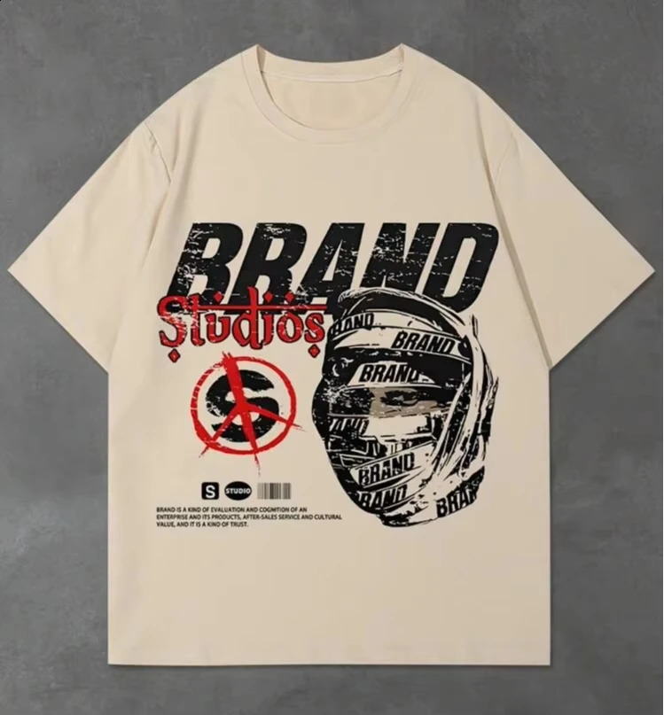 Mens EMRG Fashion High Quality Summer Leisure Slogan Pure Cotton Printed Short sleeved Tshirt Fitness Easy 250408Z