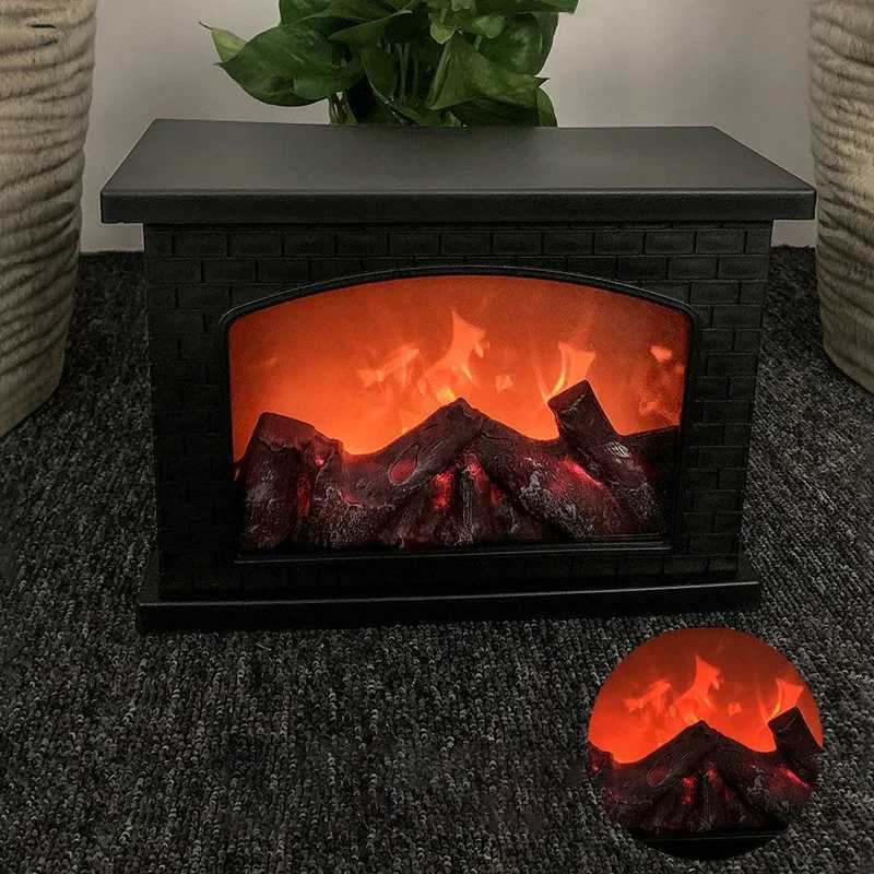 Christmas Fireplace Flame Light Charcoal Style LED Table Lights Lamp for Holiday Winter Gift Party Warm Home Decor Led Lights Y251113