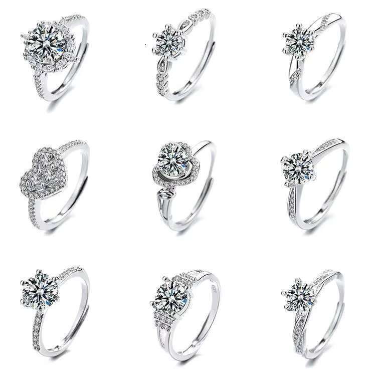 RTS Hop Jewelry Rings 925 Sterling Silver Gold Plated VVS Moissanite Ring Fine Jewelry Rings for Men Women