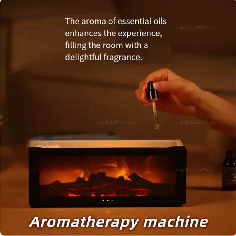 Imitation Fireplace Flame Humidifier Aromatherapy Diffuser Home Decor Gift Moving Housewarming Creative Atmosphere Indoor Use Y251113