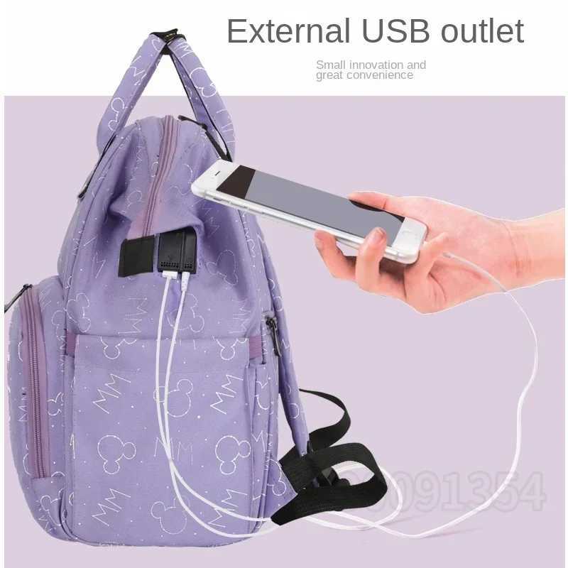 Disney Mickey new diaper bag luxury brand fashionable maternity bag large capacity multifunctional baby diaper bagXJ250412