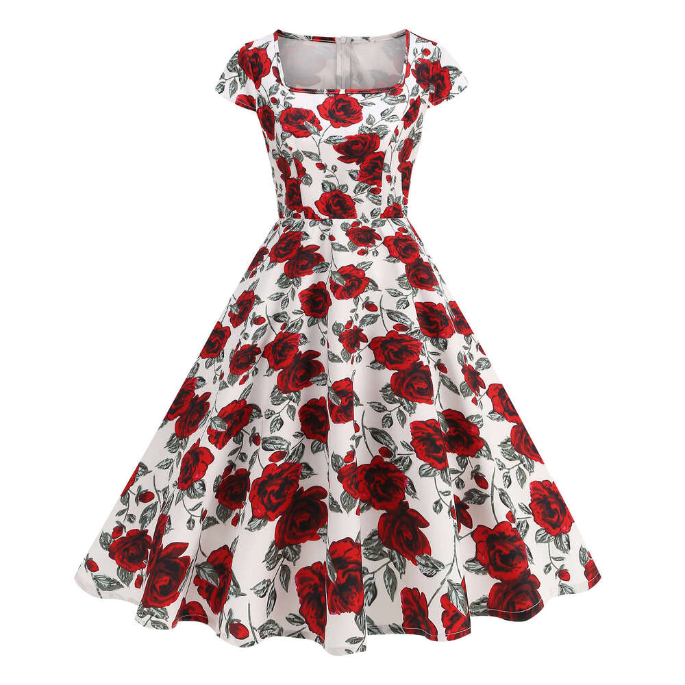 Designer Women Printed Short Sleeved 2025 Summer New Elegant Dress 10AA