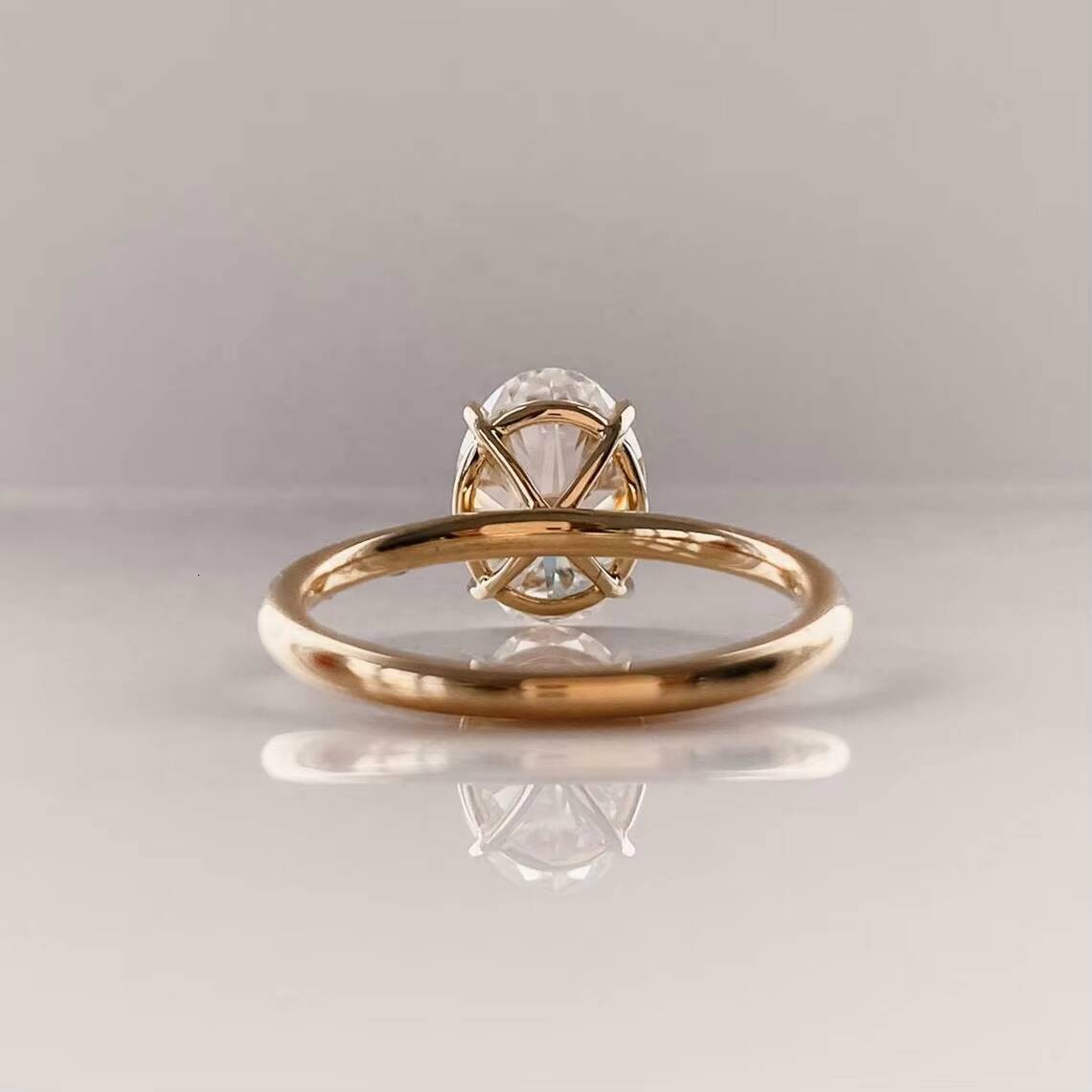 KIBO 2021 Hot Sale Engagement 10k Solid Gold 2CT Oval Moissanite Diamond Rings