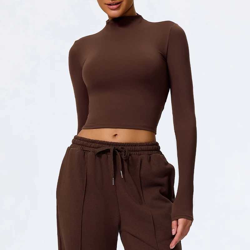 Ctenkevet Womens High Neck Long Sleeve Yoga Wear Female Soft And Skin-Friendly T-Shirt Gym Workout Sportswear Women Tight Tops J251112