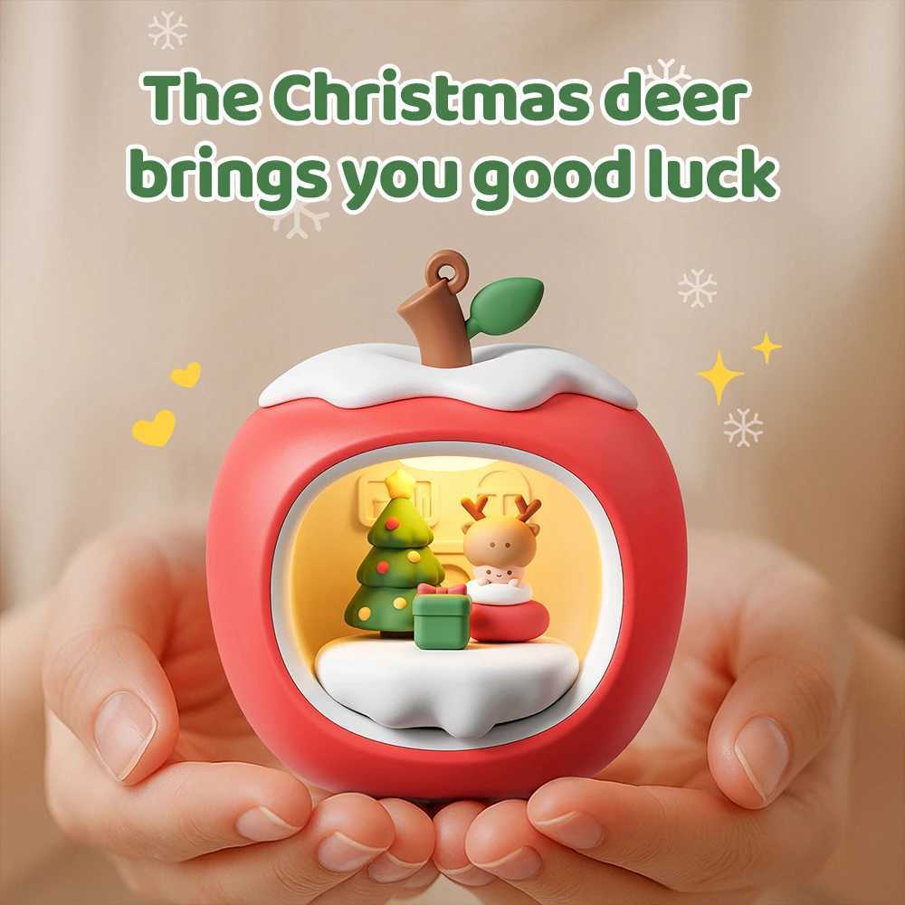 Apple House Night Light 3 Level Brightness Christmas Sleeping Nightlights Rechargeable Christmas Light For Kids Christmas Gift M251113