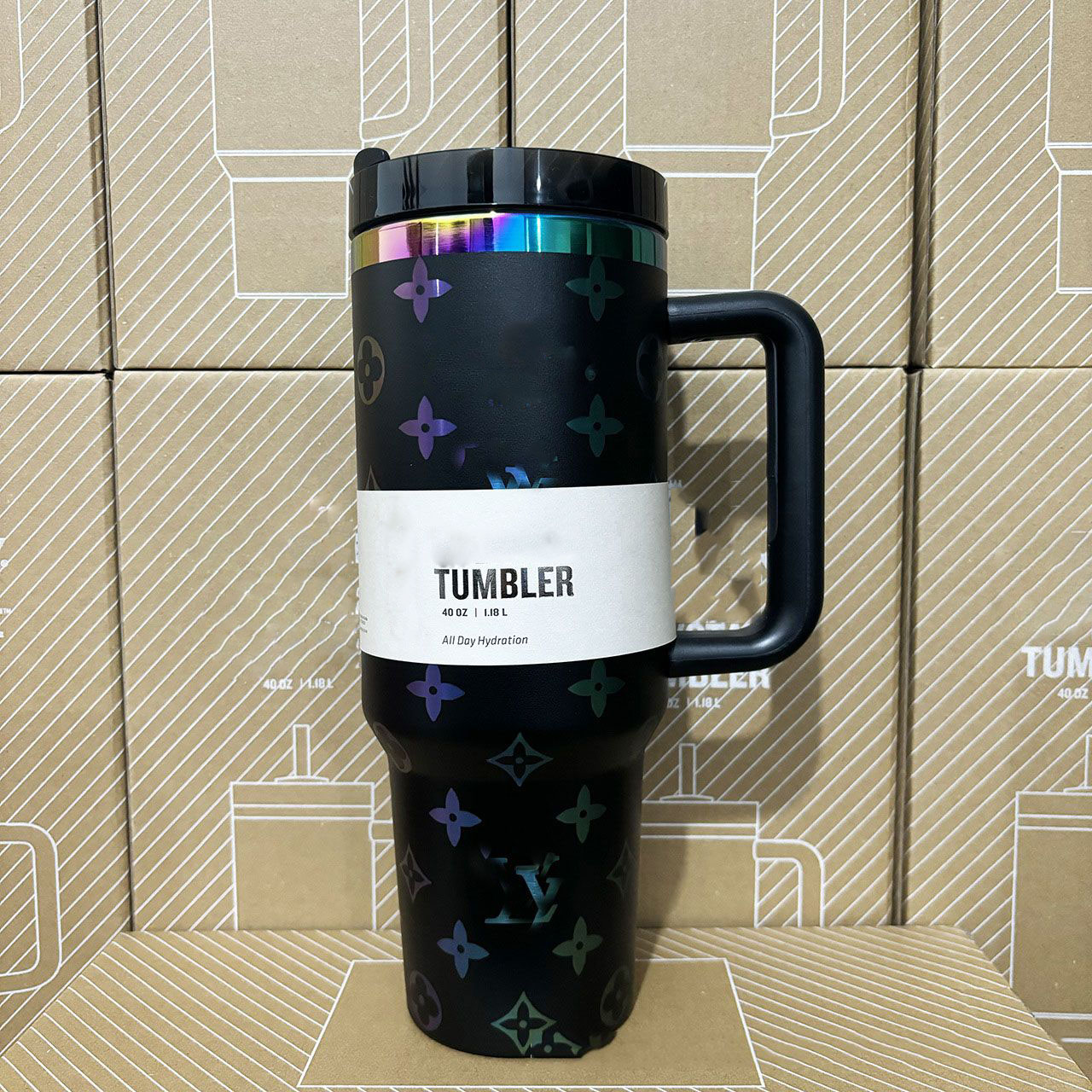 Fashion Hot Sale Water Bottle 40oz Stainless Steel Handle Lid and Straw Insulated Cup Christmas Birthday Gift With Logo
