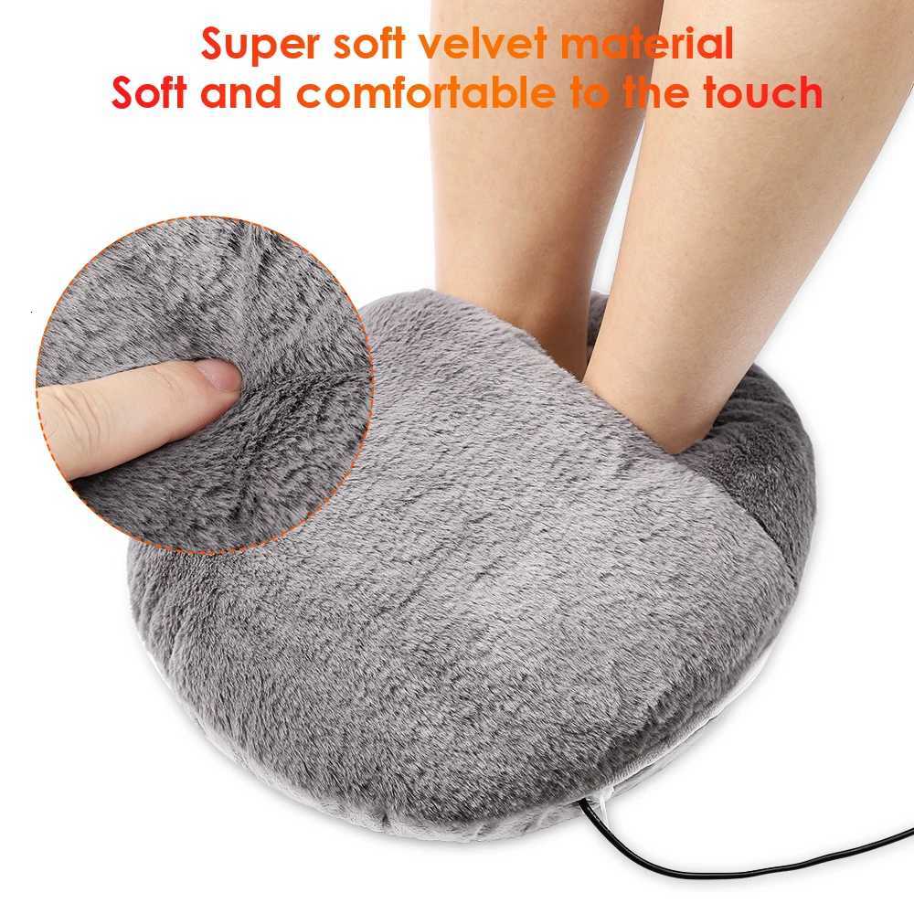 USB Plug Winter Electric Foot Heating Pad Under Desk Household Foot Warmer Heater Soft Plush Foot Warming Thermostat Warm Mat Y251113