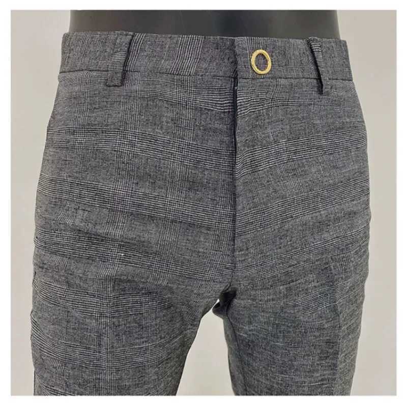 Korean mens ironless business pants mens formal office pants solid color daily wear casual slim fit dress set mensXJ250412