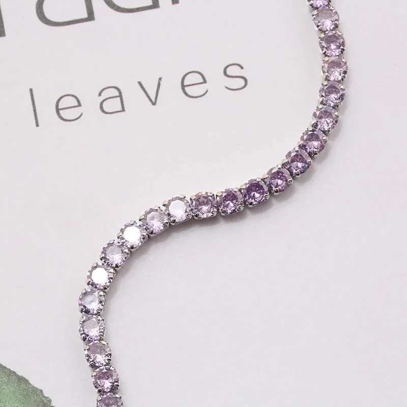 4mm Cubic Zirconia Tennis Bracelet Iced Out Chain Bracelets For Women Men Gold Silver Color Men Bracelet CZ Chain Homme JewelryC250411