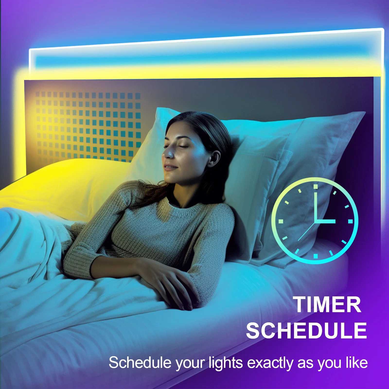 100FT WIFI LED strip lights music synchronization RGB LED light with remote control and application W251112